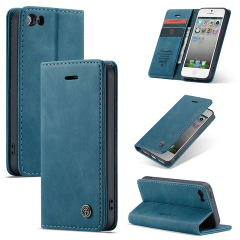 CASEME For iPhone 5s / iPhone SE (1st generation) / iPhone 5 Case  013 Series Card Holder Stand Leather Phone Cover
