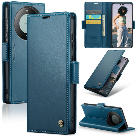 CASEME For Huawei Mate 60 Pro+ / Huawei Mate 60 Pro Leather Case  023 RFID Blocking 3 Card Slot Mobile Cover