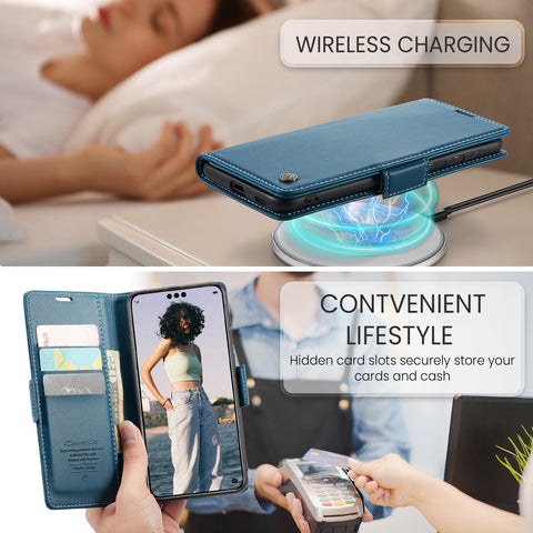 CASEME For Huawei Mate 60 Pro+ / Huawei Mate 60 Pro Leather Case  023 RFID Blocking 3 Card Slot Mobile Cover