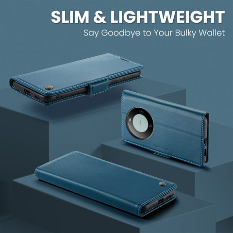 CASEME For Huawei Mate 60 Pro+ / Huawei Mate 60 Pro Leather Case  023 RFID Blocking 3 Card Slot Mobile Cover