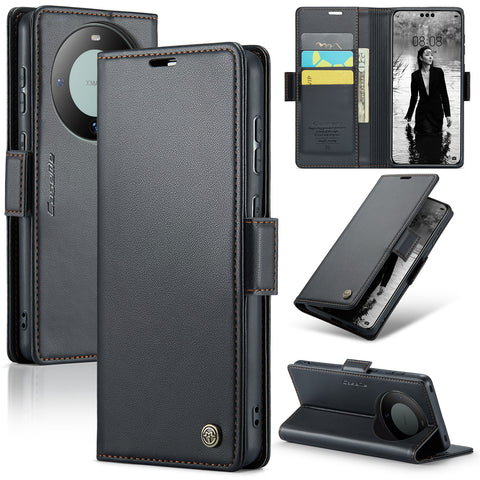 CASEME For Huawei Mate 60 Pro+ / Huawei Mate 60 Pro Leather Case  023 RFID Blocking 3 Card Slot Mobile Cover