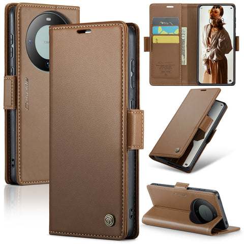 CASEME For Huawei Mate 60 Pro+ / Huawei Mate 60 Pro Leather Case  023 RFID Blocking 3 Card Slot Mobile Cover