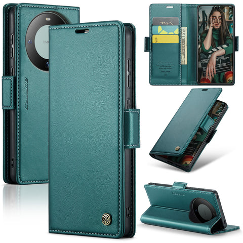 CASEME For Huawei Mate 60 Pro+ / Huawei Mate 60 Pro Leather Case  023 RFID Blocking 3 Card Slot Mobile Cover