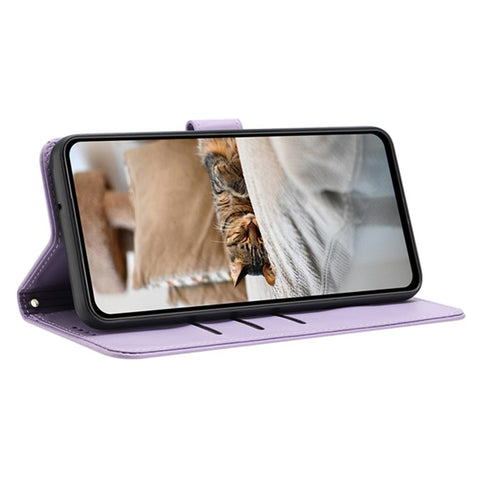 Phone Case For OnePlus Nord N30 SE 5G  /  Oppo A79 5G  /  A2 5G with Strap Cats Imprint Leather Cover