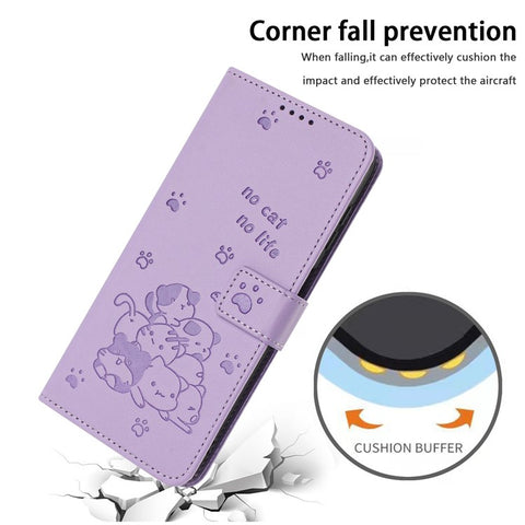 Phone Case For OnePlus Nord N30 SE 5G  /  Oppo A79 5G  /  A2 5G with Strap Cats Imprint Leather Cover