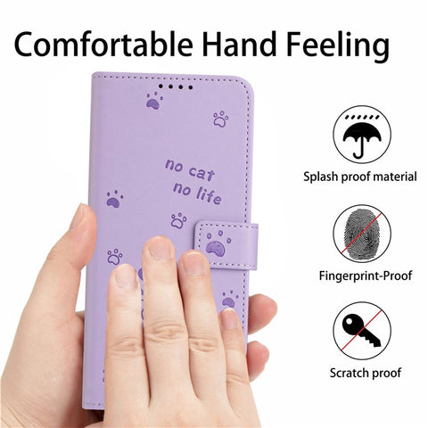 Phone Case For OnePlus Nord N30 SE 5G  /  Oppo A79 5G  /  A2 5G with Strap Cats Imprint Leather Cover