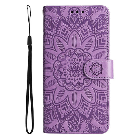 For Samsung Galaxy S20 FE / S20 FE 5G / S20 Lite Sunflower Imprinted PU Leather Case Stand Magnetic Clasp Wallet Phone Cover with Strap