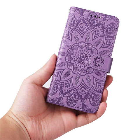 For Samsung Galaxy S20 FE / S20 FE 5G / S20 Lite Sunflower Imprinted PU Leather Case Stand Magnetic Clasp Wallet Phone Cover with Strap