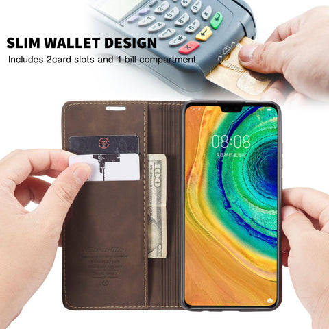 CASEME For Huawei Mate 30 4G / Huawei Mate 30 5G Case  013 Series Card Holder Stand Leather Phone Cover