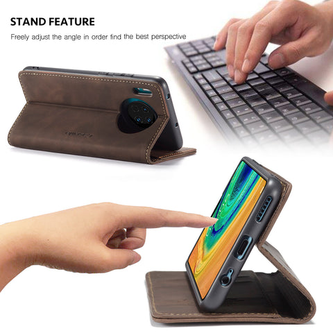 CASEME For Huawei Mate 30 4G / Huawei Mate 30 5G Case  013 Series Card Holder Stand Leather Phone Cover