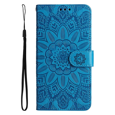 For Oppo Reno7 Z 5G / A96 5G / F21 Pro 5G / Reno7 Lite 5G / OnePlus Nord N20 5G PU Leather Phone Case Imprinted Sunflower Stand Magnetic Flip Wallet Cover with Strap