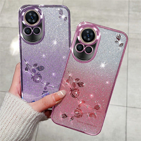 KADEM For Huawei nova 13 Case Flower Pattern TPU Gradient Phone Cover with Lanyards