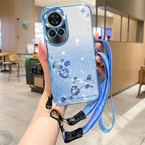 KADEM For Huawei nova 13 Case Flower Pattern TPU Gradient Phone Cover with Lanyards