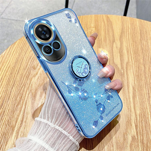 KADEM For Huawei nova 13 Case Ring Kickstand TPU Flowers Phone Cover Gradient Glitter