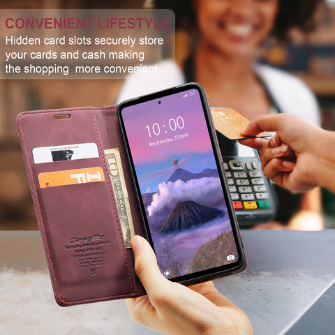 For Xiaomi Redmi Note 12R 5G / Xiaomi Poco M6 Pro 5G / Xiaomi Redmi 12 4G Case CASEME 013 Series Card Holder Stand Leather Phone Cover