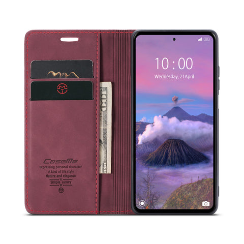 For Xiaomi Redmi Note 12R 5G / Xiaomi Poco M6 Pro 5G / Xiaomi Redmi 12 4G Case CASEME 013 Series Card Holder Stand Leather Phone Cover