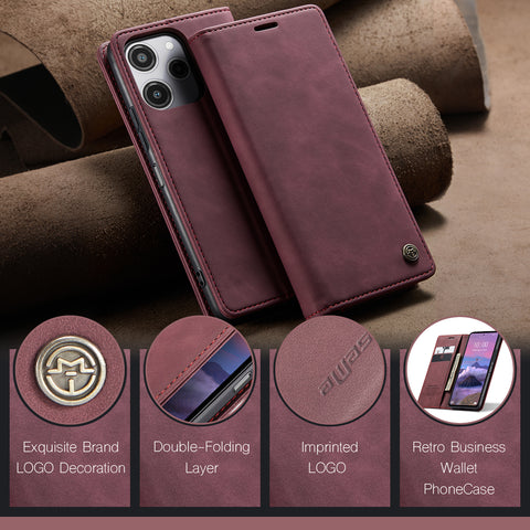 For Xiaomi Redmi Note 12R 5G / Xiaomi Poco M6 Pro 5G / Xiaomi Redmi 12 4G Case CASEME 013 Series Card Holder Stand Leather Phone Cover