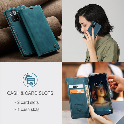 CASEME For Xiaomi Poco X3 GT / Xiaomi Redmi Note 10 Pro 5G (China) Case  013 Series Card Holder Stand Leather Phone Cover