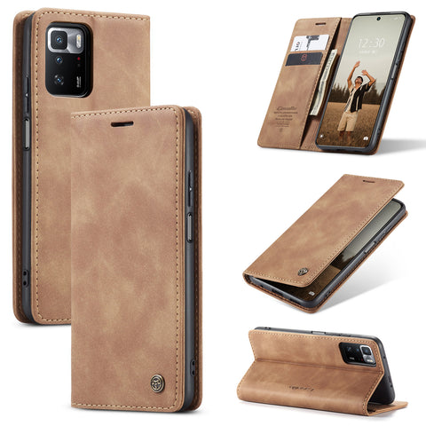 CASEME For Xiaomi Poco X3 GT / Xiaomi Redmi Note 10 Pro 5G (China) Case  013 Series Card Holder Stand Leather Phone Cover