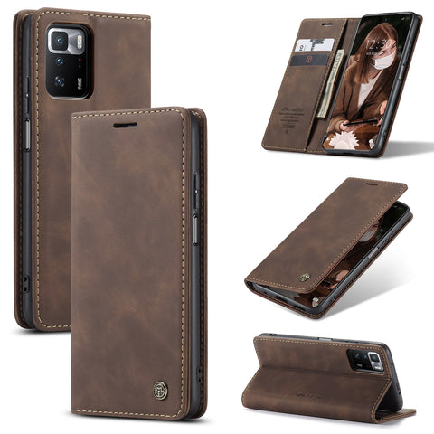 CASEME For Xiaomi Poco X3 GT / Xiaomi Redmi Note 10 Pro 5G (China) Case  013 Series Card Holder Stand Leather Phone Cover