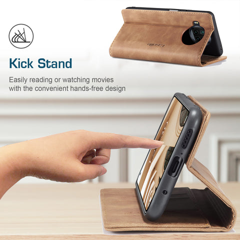 CASEME For Xiaomi Redmi Note 9 Pro 5G / Xiaomi Mi 10T Lite 5G Case  013 Series Card Holder Stand Leather Phone Cover