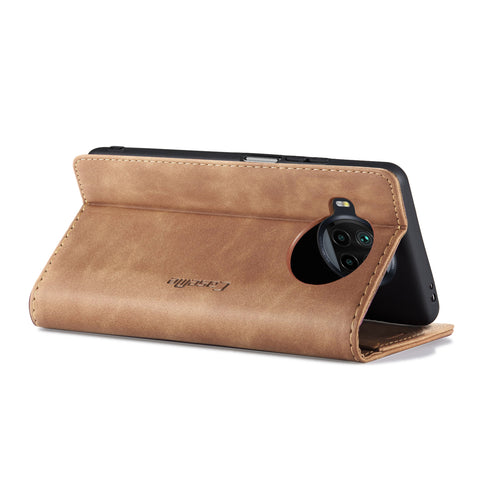 CASEME For Xiaomi Redmi Note 9 Pro 5G / Xiaomi Mi 10T Lite 5G Case  013 Series Card Holder Stand Leather Phone Cover