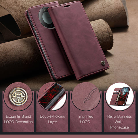 For Huawei Mate 60 Case CASEME 013 Series Card Holder Stand Leather Phone Cover