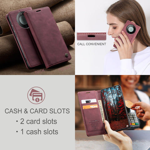 For Huawei Mate 60 Case CASEME 013 Series Card Holder Stand Leather Phone Cover