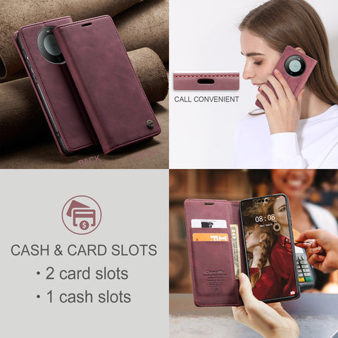 CASEME For Huawei Mate 60 Pro+ / Huawei Mate 60 Pro Case  013 Series Card Holder Stand Leather Phone Cover