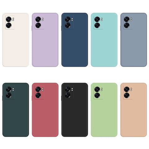 For Oppo A57 (2022) 5G / A77 5G Bump Proof Rubberized TPU Phone Case with Microfiber Lining Straight Edge Cell Phone Back Cover