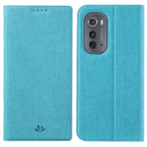 VILI DMX Series Drop-proof Phone Case for Motorola Edge (2022) 5G, PU Leather Magnetic Closure Flip Cover Stand with Card Holder