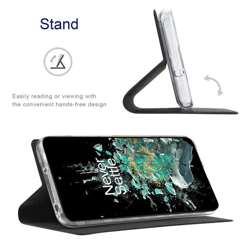 VILI DMX Series for OnePlus 10T 5G / Ace Pro 5G Card Slot Folio Flip Cover Magnetic Auto-absorbed PU Leather Stand Case