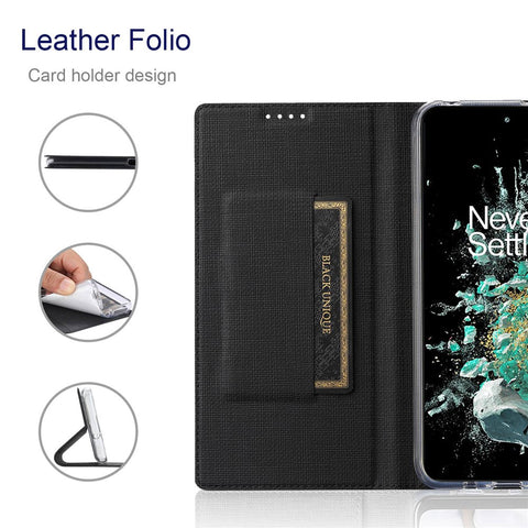 VILI DMX Series for OnePlus 10T 5G / Ace Pro 5G Card Slot Folio Flip Cover Magnetic Auto-absorbed PU Leather Stand Case