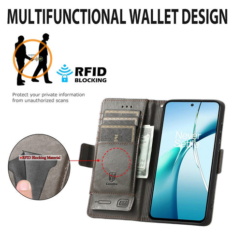 For OnePlus Ace 3 Pro 5G Phone Cases CASENEO PU Leather Cover Stand with RFID Blocking Wallet