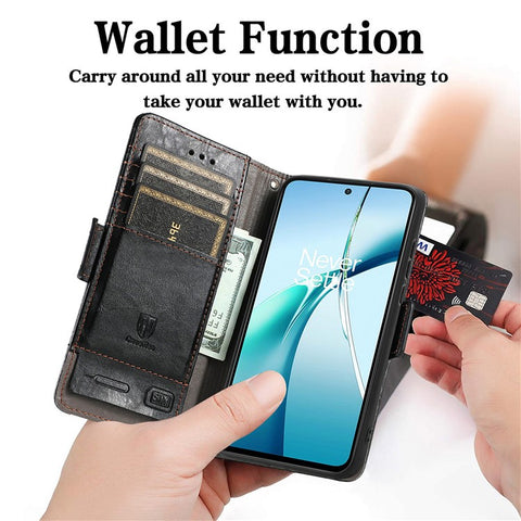 For OnePlus Ace 3 Pro 5G Phone Cases CASENEO PU Leather Cover Stand with RFID Blocking Wallet