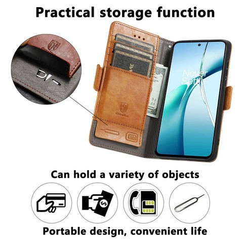 For OnePlus Ace 3 Pro 5G Phone Cases CASENEO PU Leather Cover Stand with RFID Blocking Wallet