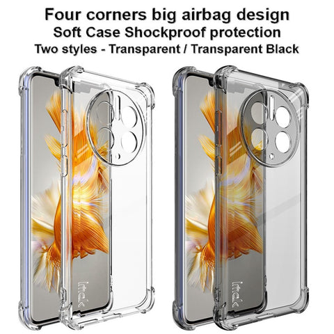 IMAK For Huawei Mate 50 Pro 4G Clear Flexible TPU Phone Cover Four Corner Airbag Drop-proof Case