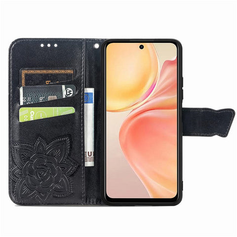 For Infinix Smart 9 4G Case PU Leather Wallet Phone Cover Butterfly Pattern