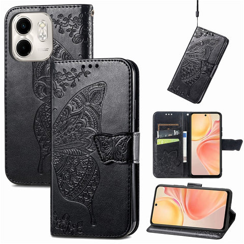 For Infinix Smart 9 4G Case PU Leather Wallet Phone Cover Butterfly Pattern