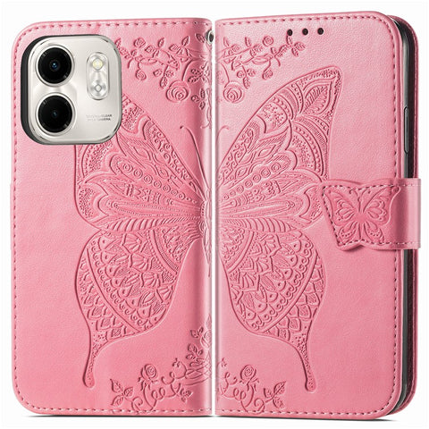 For Infinix Smart 9 4G Case PU Leather Wallet Phone Cover Butterfly Pattern