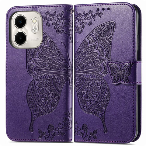 For Infinix Smart 9 4G Case PU Leather Wallet Phone Cover Butterfly Pattern