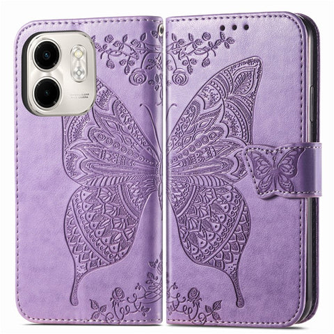 For Infinix Smart 9 4G Case PU Leather Wallet Phone Cover Butterfly Pattern
