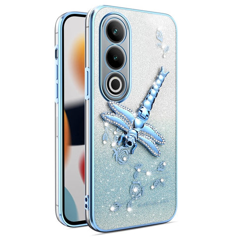 KADEM For OnePlus Ace 3V 5G Case Dragonfly Kickstand TPU Flowers Glitter Phone Cover