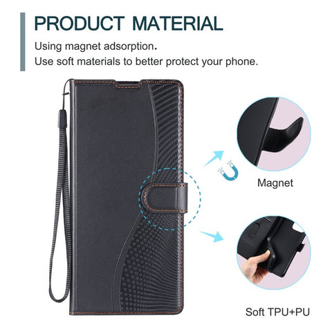 Leather Case for Oppo A80 5G / A3 Pro (India) 5G / A3 Pro (Global) 5G / K12x 5G (India) Phone Cover with Card Slot, Strap