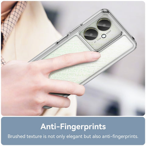 WANLONFENG MF Series Clear Case for Xiaomi Poco M6 5G / Redmi 13R 5G / 13C 5G / 13C 4G / Poco C65 4G TPU+Acrylic Cover with Tempered Glass Film