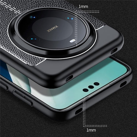 For Huawei Mate 70 Case Litchi Texture TPU Flexible Phone Cover, Black