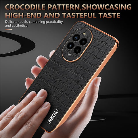 AZNS For Huawei nova 13 Pro 5G Case Electroplating Crocodile Texture PU+TPU Phone Cover