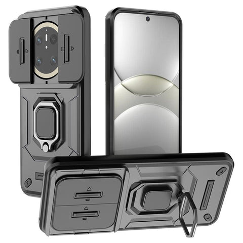 For Huawei Mate 70 Case PC+TPU Kickstand Phone Protector with Lens Cover