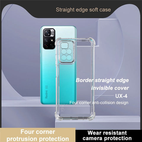 IMAK UX-4 Series TPU Case for Xiaomi Redmi 10 2022 4G / Redmi 10 4G (2021) / Redmi 10 Prime / Redmi Note 11 4G (MediaTek) Straight Frame Four Corner Shockproof Clear Phone Cover