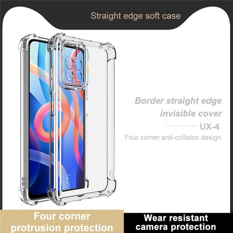 IMAK UX-4 Series TPU Case for Xiaomi Redmi 10 2022 4G / Redmi 10 4G (2021) / Redmi 10 Prime / Redmi Note 11 4G (MediaTek) Straight Frame Four Corner Shockproof Clear Phone Cover